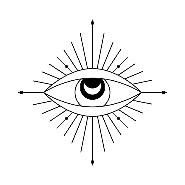 Mystic boze oog lijn kunst esoterisch teken occult symbool