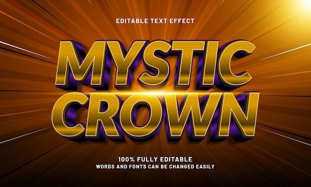 mystic crown editable text effect with a king and kingdom text style