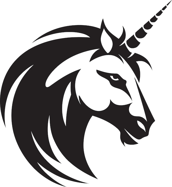 Mystic harmony vector unicorn emblem ontwerpen mystic mane vector unicorn emblem