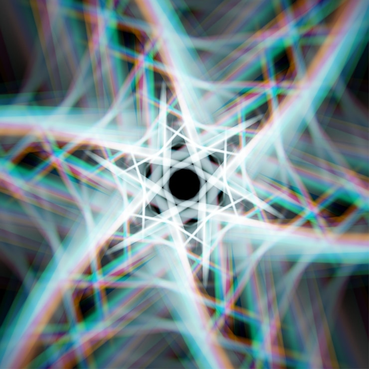Vector mystic shiny star with aberrations