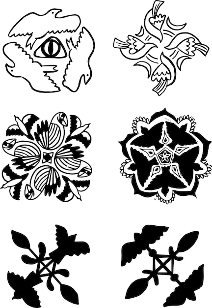 Mystical bird motifs