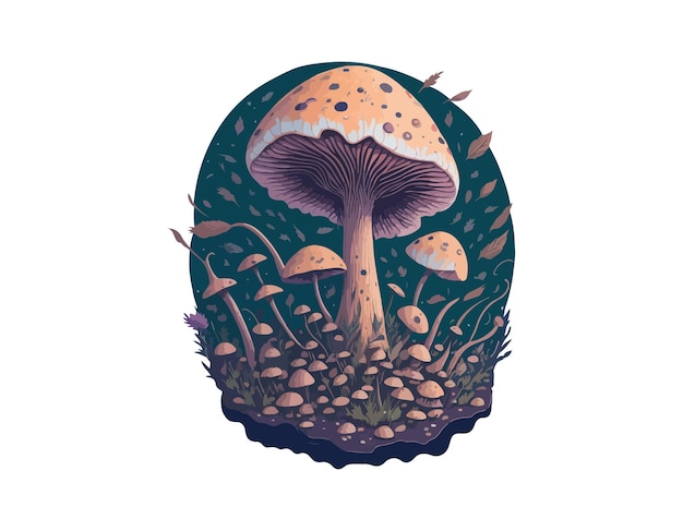 Vector mystical boho mushrooms magic mushroom fly agaric fabulous with flowers for printing on tshirts