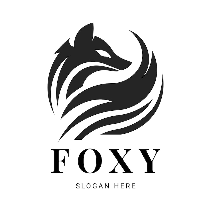 Vector mystical fox logo vector with captivating black and white design