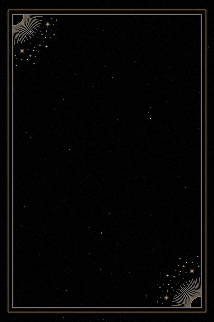 Vector mystical golden frame on black background vector