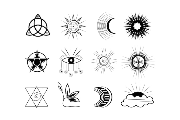 Мистические знаки и символы | Премиум векторы