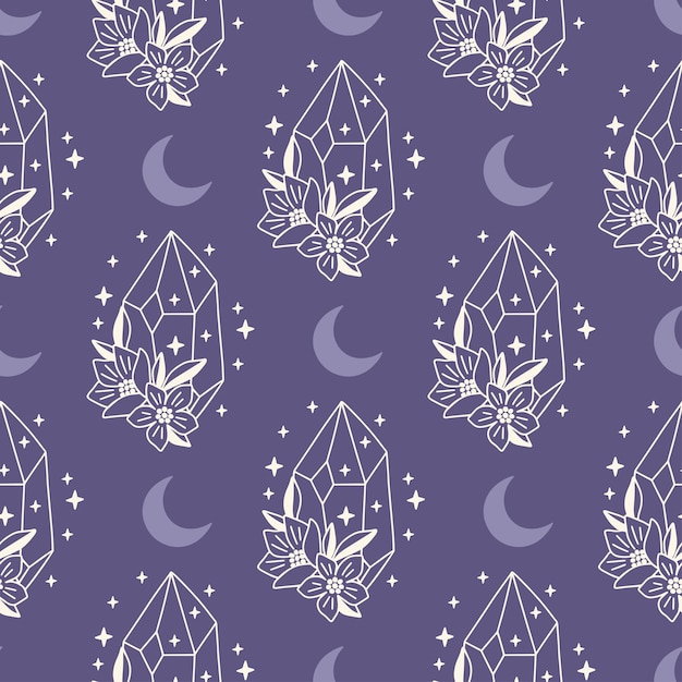 Mystical vector seamless pattern