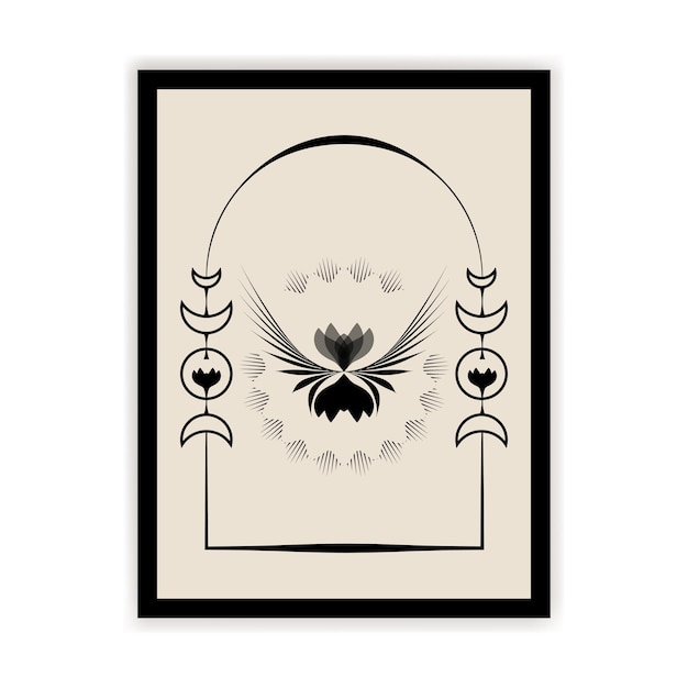 Vector mystical wing boho element design for wall art