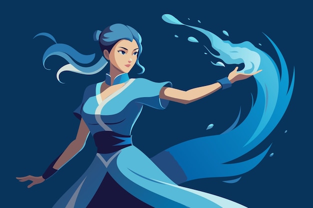 mystical woman with water magic fantasy art with aquatic powers and ethereal vibes