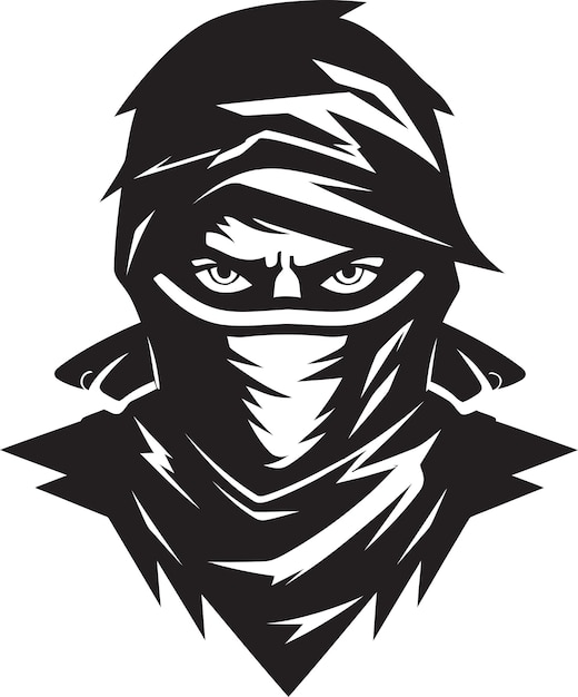 Vector mysticsymmetry vectorized iconic ninja logos ninja vision creatief ninja icon design