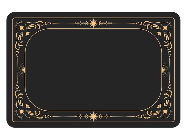 Mystieke stijlbanner met decoratieve rand tarotkaarten stijl frame esoterische grensvector