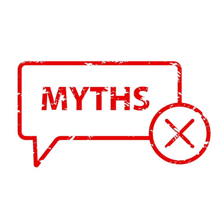 Myth rubber stamp mark Vector of false label seal ink