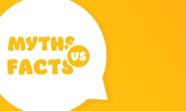 Mythen vs feiten tekstballon met mythen vs feiten tekst 2d illustratie vlakke stijl Vector lijn pictogram voor Business en reclame