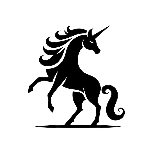 Vettore progettazione del logo di mythical majesty unicorn in formato vettoriale