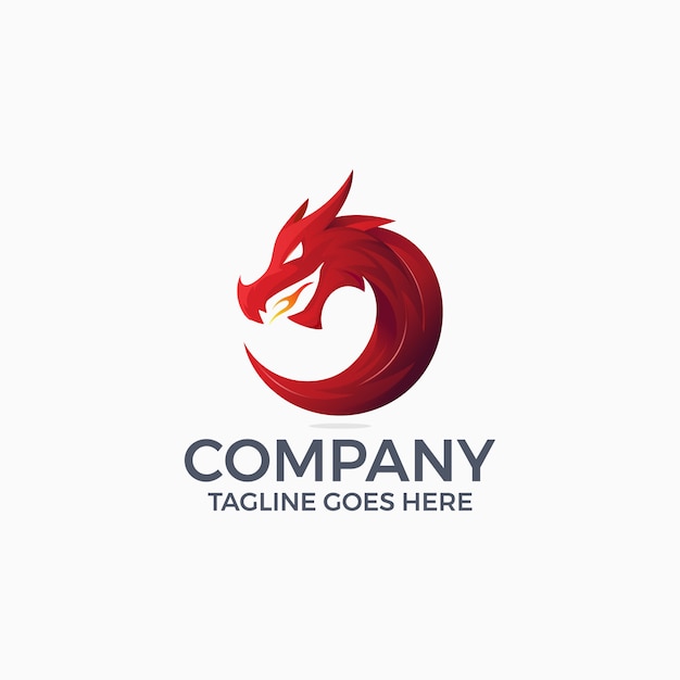 Mythological animals dragon mascot logo design template