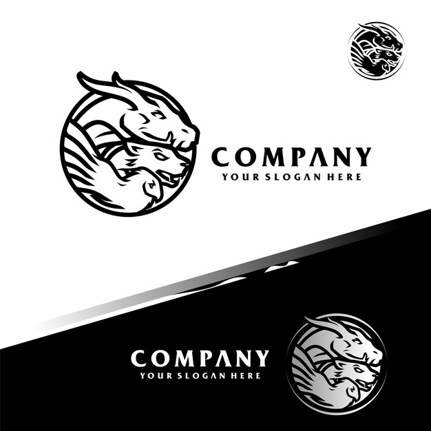 Vector mythological creatures logo design vector