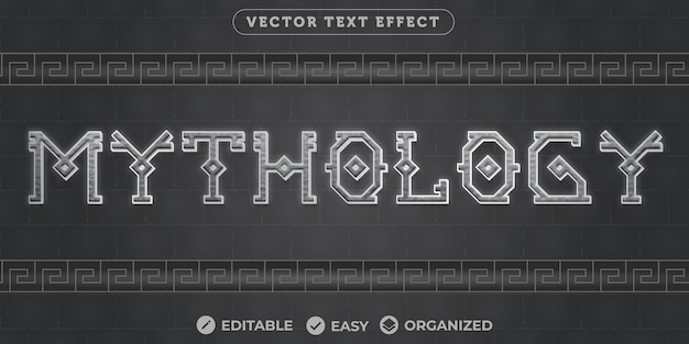 Vector mythology text effectfully editable font text effect
