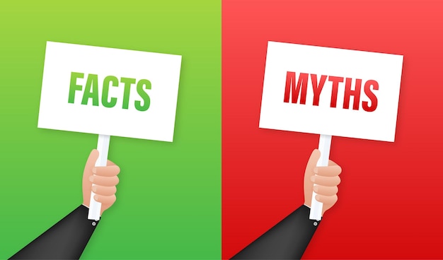 Vector myths facts. facts, great design for any purposes. vector stock illustration.