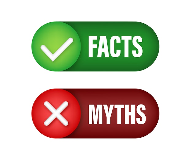 Myths facts. Facts, great design for any purposes. Vector stock illustration.