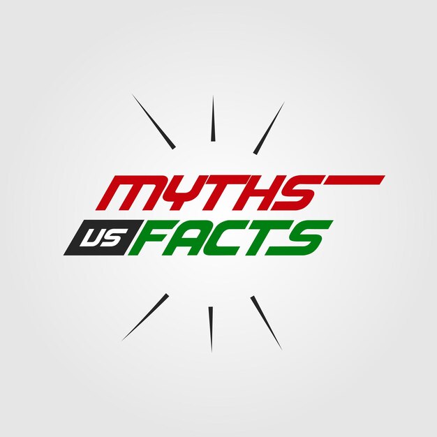 myths vs facts red and green vector