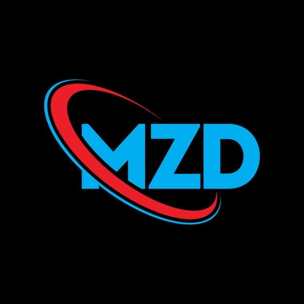 MZD logo MZD brief MZD letter logo ontwerp Initialen MZD-logo gekoppeld aan cirkel en hoofdletters monogramma-logo MZD typografie voor technologiebedrijf en vastgoedmerk