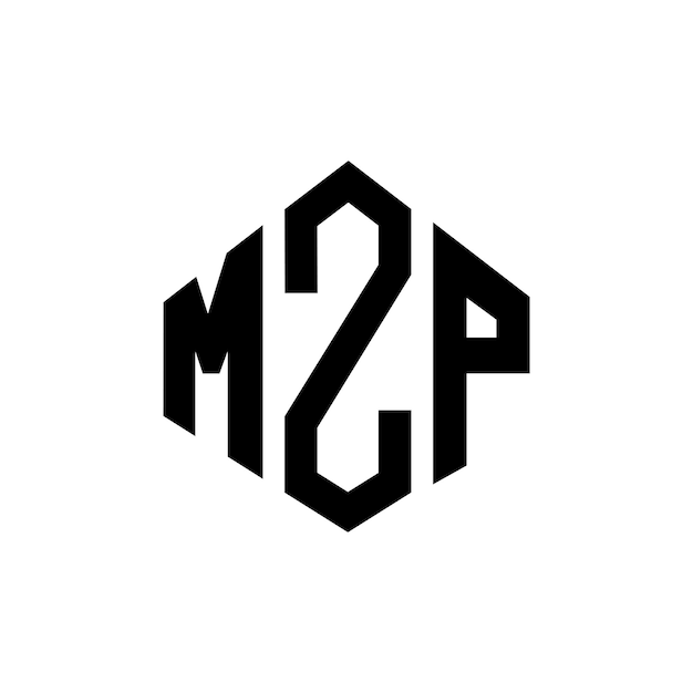 다각형 모양의 MZP 글자 로고 디자인 MZP 다각형 및 큐브 모양의 로고 설계 MZP 육각형 터 로고 템플릿 색과 검은색 MZP 모노그램 비즈니스 및 부동산 로고