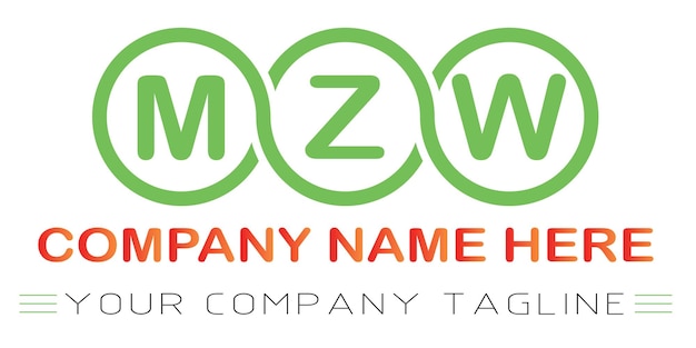 Mzw letter logo design