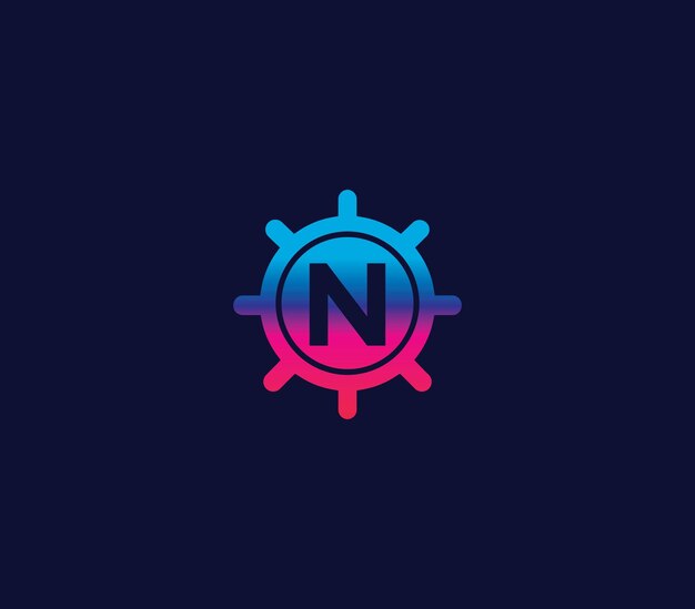 N alphabet locker logo design concept