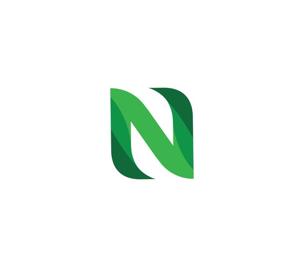 N Alphabet Nature Logo Design Concept (ontwerpconcept van het logo van het alfabet)