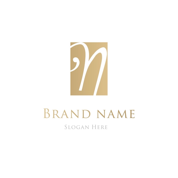 N Gold luxury elegant logo