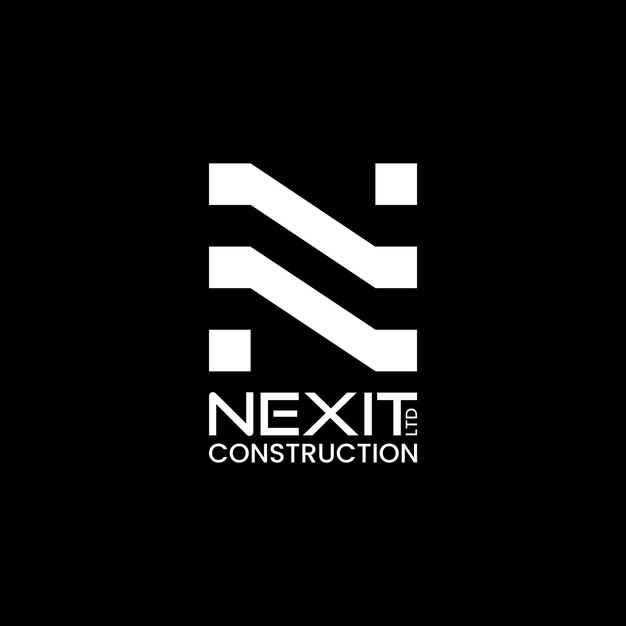 N letter construction logo design