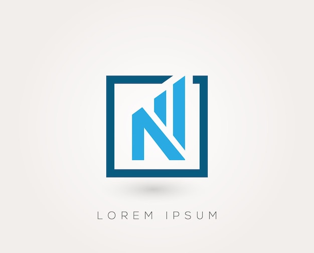 N letter financial and investment square logo design