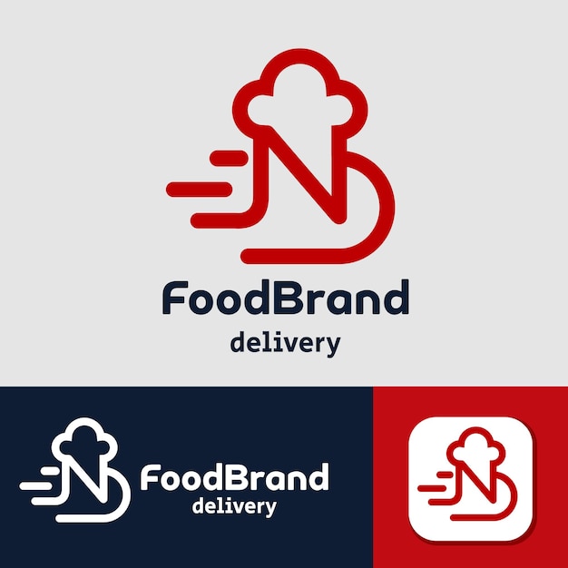 N Letter Food Fast Delivery Logo-ontwerp