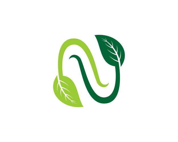 n letter from nature leaf logo