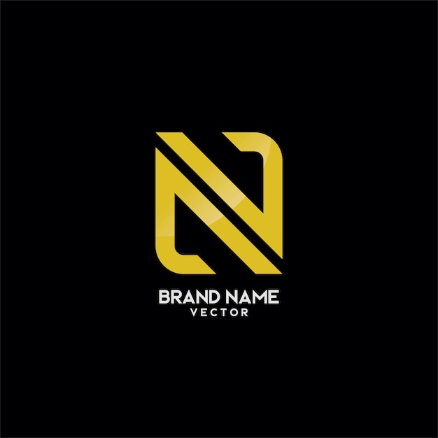 N Letter gouden monogram logo