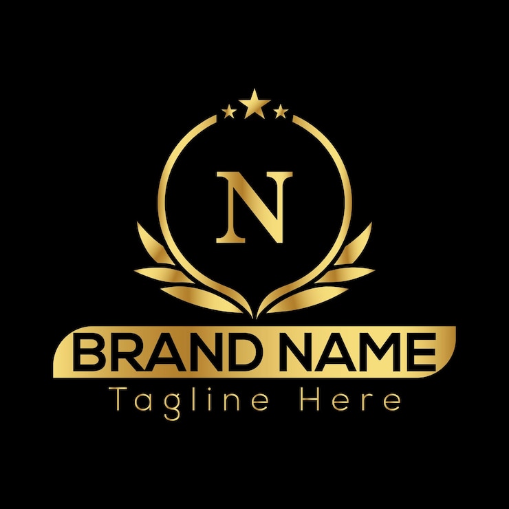 Vector n letter initial luxurious logo template premium n logo gouden concept n letter logo ontwerp