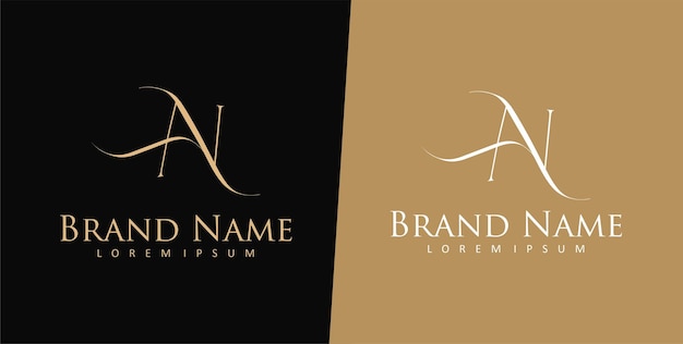 A and N Letter Logo Design Template