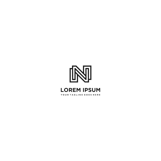 N letter logo design template