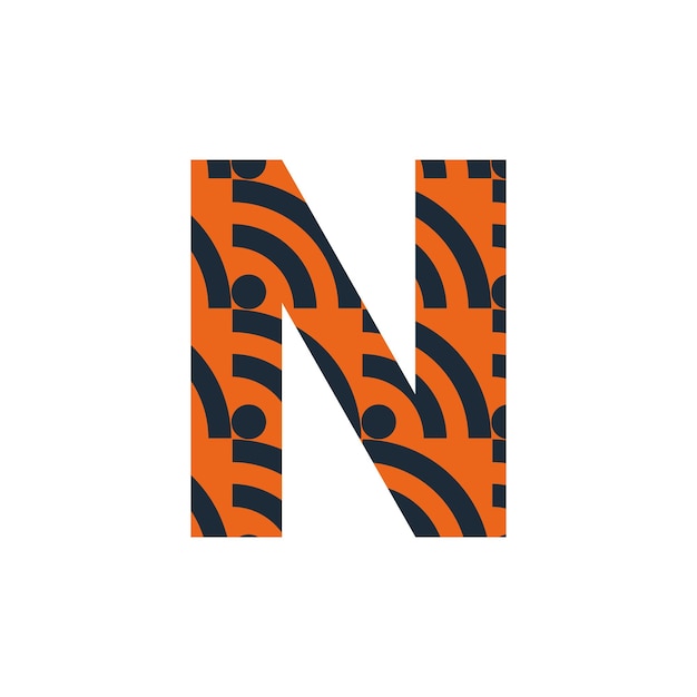 N letter logo or n text logo and n word logo design