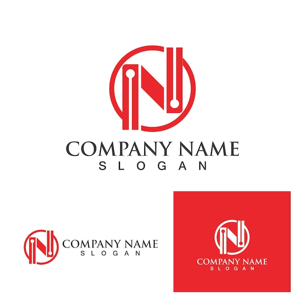 N Letter Logo Template vector icon illustration design