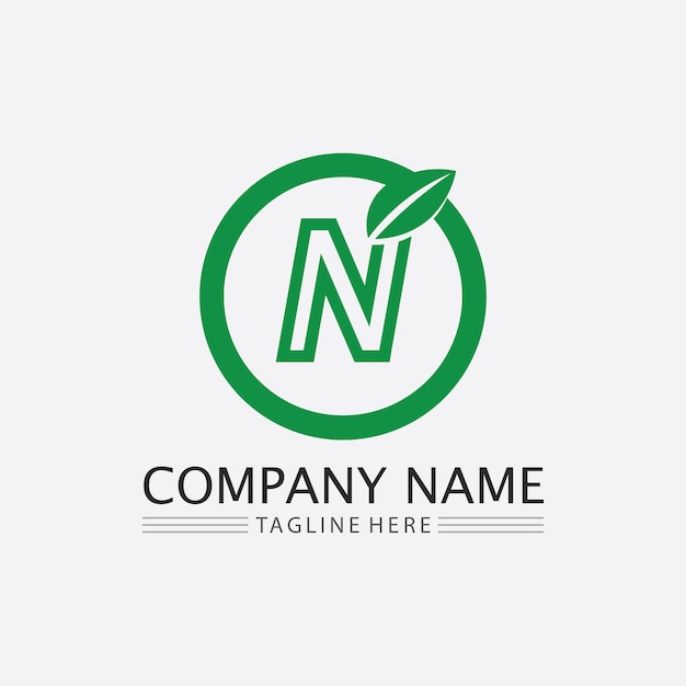 N lettera logo template