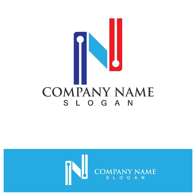 N lettera logo template