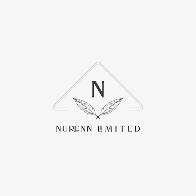 N letter logo with creative floral concept for company business beauty real estate premium vector