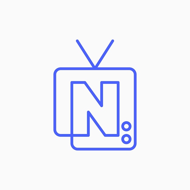 Vector n letter mark channel television tv logo vector icon illustration