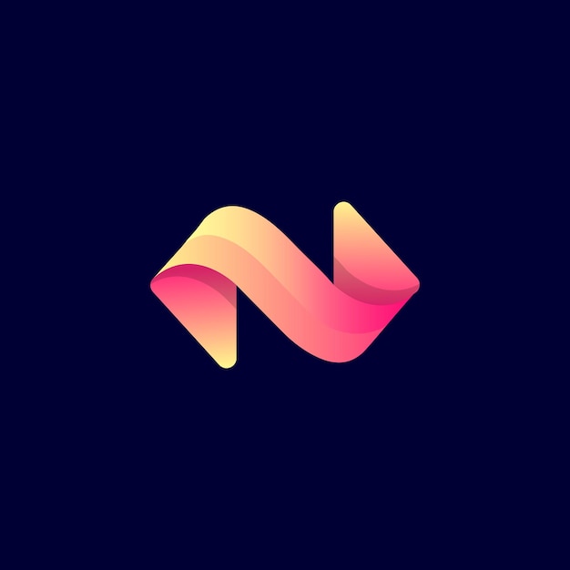 Vector n letter mark gradient logo design