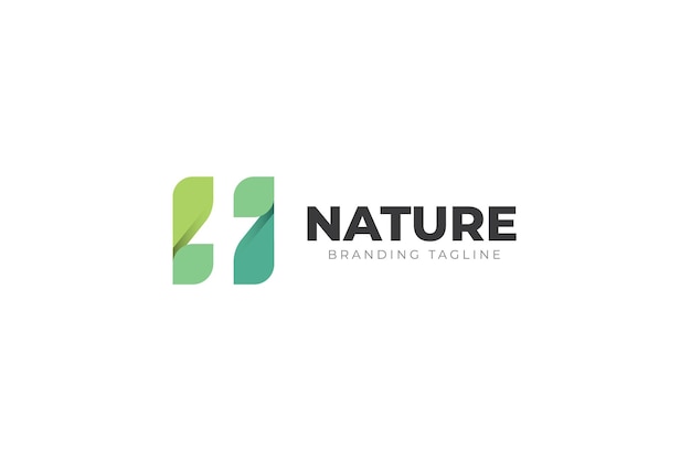 N Letter Natuur Vector Logo Design Concept Milieupictogram Handelsmerk Creatief embleemontwerp