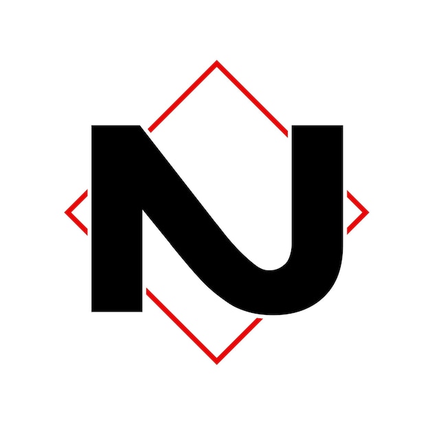 N Letter on red square iconN company name symbol