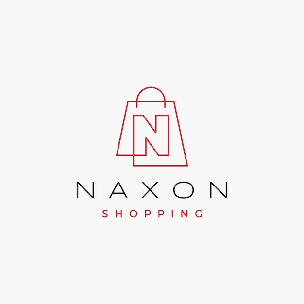 N letter Shop Shopping Bag Logo Vector Icon illustration