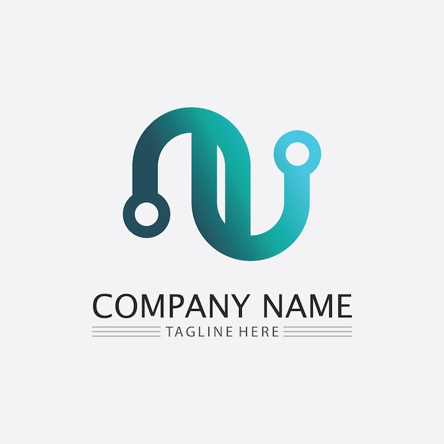 N letter template logo