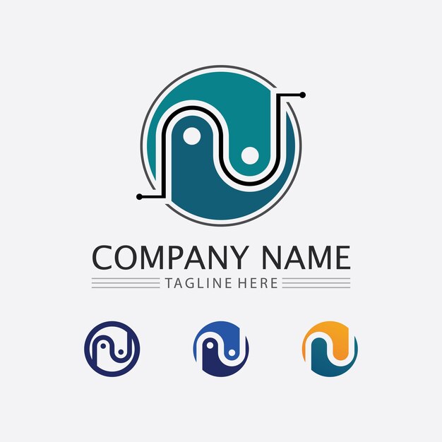 N Letter Template Logo