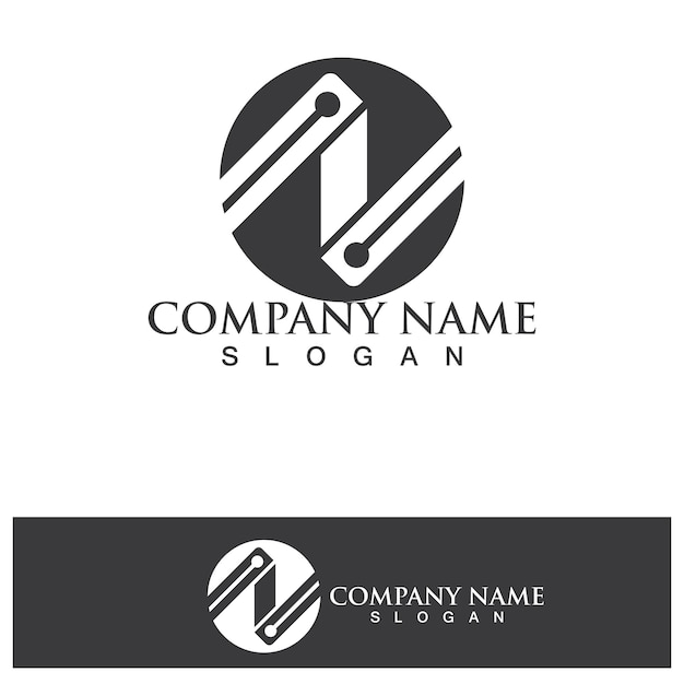 N Letter Template Logo